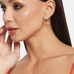 ATIBELLE Gold-Plated Triangular Shaped Stud Earrings image 5