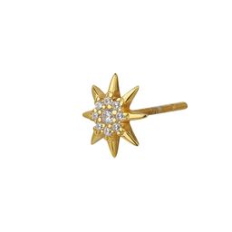 VANBELLE Set of 2 Gold-Plated White Cubic Zirconia 925 Sterling Silver Studs Earrings image 5