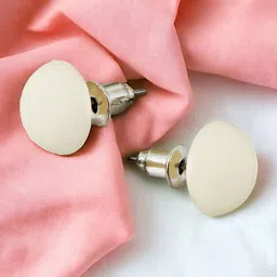 LUCKY JEWELLERY Set of 4 Silver-Plated Geometric Studs & Hoop Earrings image 2