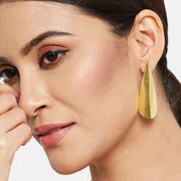 ATIBELLE Gold-Plated Leaf Shaped Drop Earrings image 3