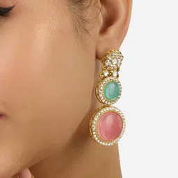 AMI Set of 2 Gold-Plated Contemporary Drop Earrings image 4