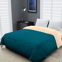 Comfowell Peach & Teal Heavy Winter 233 GSM Single Bed Comforter-18