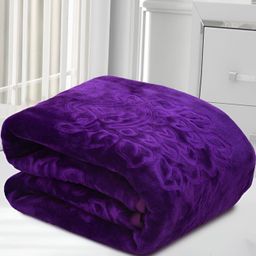 Comfowell Lavender Floral Heavy Winter 233 GSM Double Bed Blanket-image-51