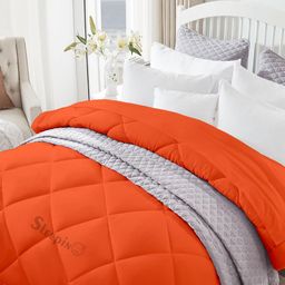 Sleepino Orange Microfiber 400 GSM Heavy Winter Double Bed Comforter-image-62