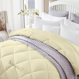 Sleepino Off_White Microfiber 400 GSM Heavy Winter Double Bed Comforter-image-87