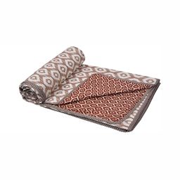 Comfowell Brown & White Ethnic Motifs Cotton AC Room 150 GSM Double Bed Dohar-image-63