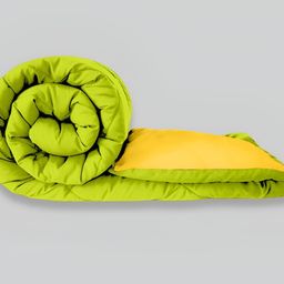 Comfowell Yellow & Green Heavy Winter 233 GSM Single Bed Quilt-image-68