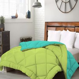Comfowell Green & Sea Green Heavy Winter 233 GSM Single Bed Quilt-image-78
