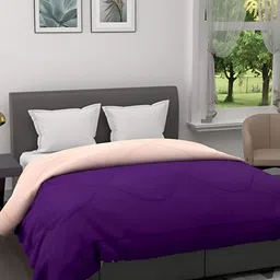 Comfowell Peach-Coloured & Purple Heavy Winter 233 GSM Double Bed Comforter-image-11