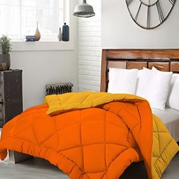Comfowell Orange & Yellow Geometric Heavy Winter 233 GSM Single Bed Comforter-12