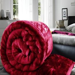 Comfowell Red Floral Heavy Winter 500 GSM Double Bed Blanket-image-68