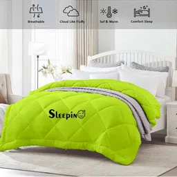 Sleepino Green Microfiber 500-GSM for Winter Double Bed Comforter-image-50