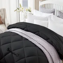 Sleepino Black Microfiber 500 GSM AC Room Single Bed Comforter-image-25