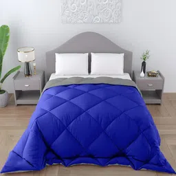 CHICERY Navy Blue & Grey Microfiber Reversible Double Bed Comforter-picture-23