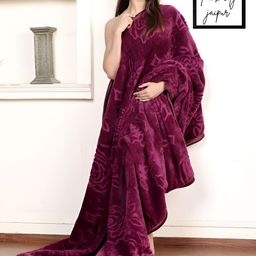Comfowell Purple Floral Fur Heavy Winter 500 GSM Single Bed Blanket-image-93