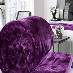 Comfowell Purple Floral Microfiber Mild Winter 500 GSM Double Bed Blanket-image-85