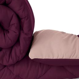 Comfowell Purple & Beige Checked Heavy Winter 233 GSM Double Bed Quilt-image-28
