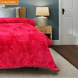 Comfowell Red Floral Heavy Winter Double Bed Blanket-image-38