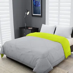 Comfowell Green & Grey Heavy Winter 110 GSM Reversible Single Bed Comforter-image-23