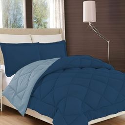 Comfowell Blue & Navy Blue Geometric Heavy Winter 233 GSM Double Bed Comforter-image-63