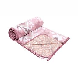 Comfowell Pink & White Geometric Cotton AC Room 150 GSM Double Bed Dohar-image-40