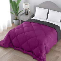 Comfowell Purple & Grey Geometric Heavy Winter 233 GSM Single Bed Quilt-image-17
