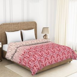 SPACES Red Ethnic Motifs AC Room 150 GSM Double Bed Quilt-image-10