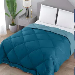 CHICERY Blue & Teal 300 GSM Single Bed Comforter-image-35