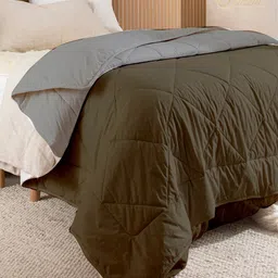 RAZZAI Beige & Grey Microfiber AC Room 150 GSM Double Bed Comforter-image-26