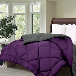 Comfowell Purple & Grey Heavy Winter 233 GSM Double Bed Comforter-image-75