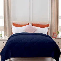 Sleepino Navy Blue Microfiber Single Bed Comforter-image-41