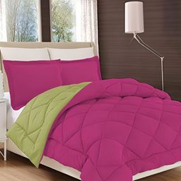 Comfowell Pink & Green Heavy Winter 233 GSM Double Bed Comforter-image-64