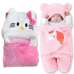 OyO Baby Pink Set of 2 Cartoon Characters Hooded Wrapper With Bath Towel-image-1