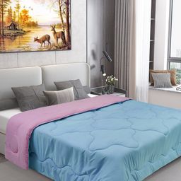 DREAM CARE Blue & Pink Microfiber Reversible AC Room 450 GSM Double Bed Comforter-image-6