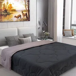 DREAM CARE Black & Grey Microfiber Reversible AC Room 450 GSM Double Bed Comforter-image-97