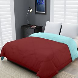 Comfowell Brown & Blue Heavy Winter 233 GSM Double Bed Quilt-image-2