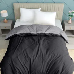 Comfowell Black & Grey Checked Microfiber Heavy Winter 233 GSM Single Bed Quilt-image-95