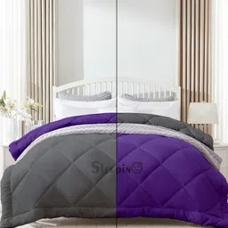 Sleepino Purple Microfiber 400 GSM Heavy Winter Double Bed Comforter-picture-30