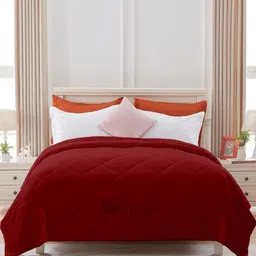 Sleepino Maroon Microfiber 200 GSM Mild Winter Single Bed Comforter-picture-43