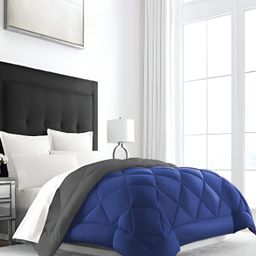 Comfowell Navy Blue & Grey Heavy Winter 233 GSM Single Bed Comforter-picture-18