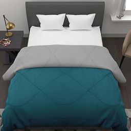 Comfowell Grey & Blue Heavy Winter 233 GSM Double Bed Comforter-image-100