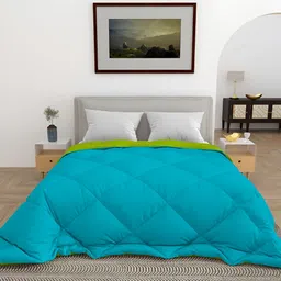 CHICERY Blue & Green 300 GSM Single Bed Comforter-image-19