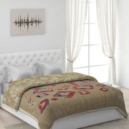 Monte Carlo Beige & Pink Printed 4900GSM Heavy Winter Double Bed Blanket-image-18