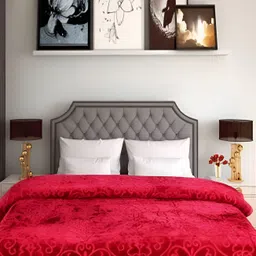 Comfowell Red Microfiber Heavy Winter 110 GSM Single Bed Blanket-image-3