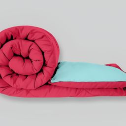Comfowell Pink & Turquoise Blue Heavy Winter 233 GSM Single Bed Quilt-image-45