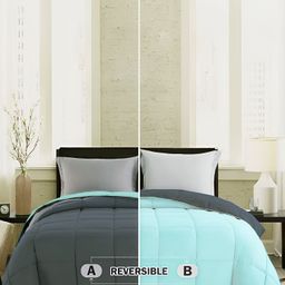 Comfowell Grey & Sea Green Heavy Winter 233 GSM Double Bed Comforter-image-41
