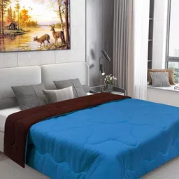 DREAM CARE Teal & Coffee Brown Microfiber Reversible AC Room 450 GSM Double Bed Comforter-image-38