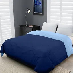 Comfowell Blue & Navy Blue Heavy Winter 233 GSM Single Bed Quilt-image-51