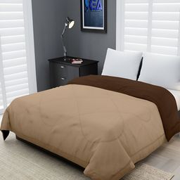 Comfowell Brown & Beige Heavy Winter 233 GSM Double Bed Quilt-image-59