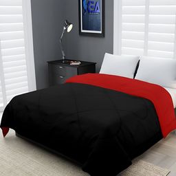 Comfowell Red & Black Checked Heavy Winter 233 GSM Single Bed Comforter-10